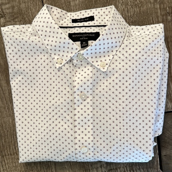 3 Banana Republic Mens Medium Slim Fit Button Down Dress Shirts - Picture 2 of 8